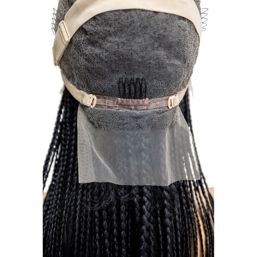 B & B Knotless Synthetic Braided Full Lace Wig - Micro Boho Silky Straight 30" - Image 10