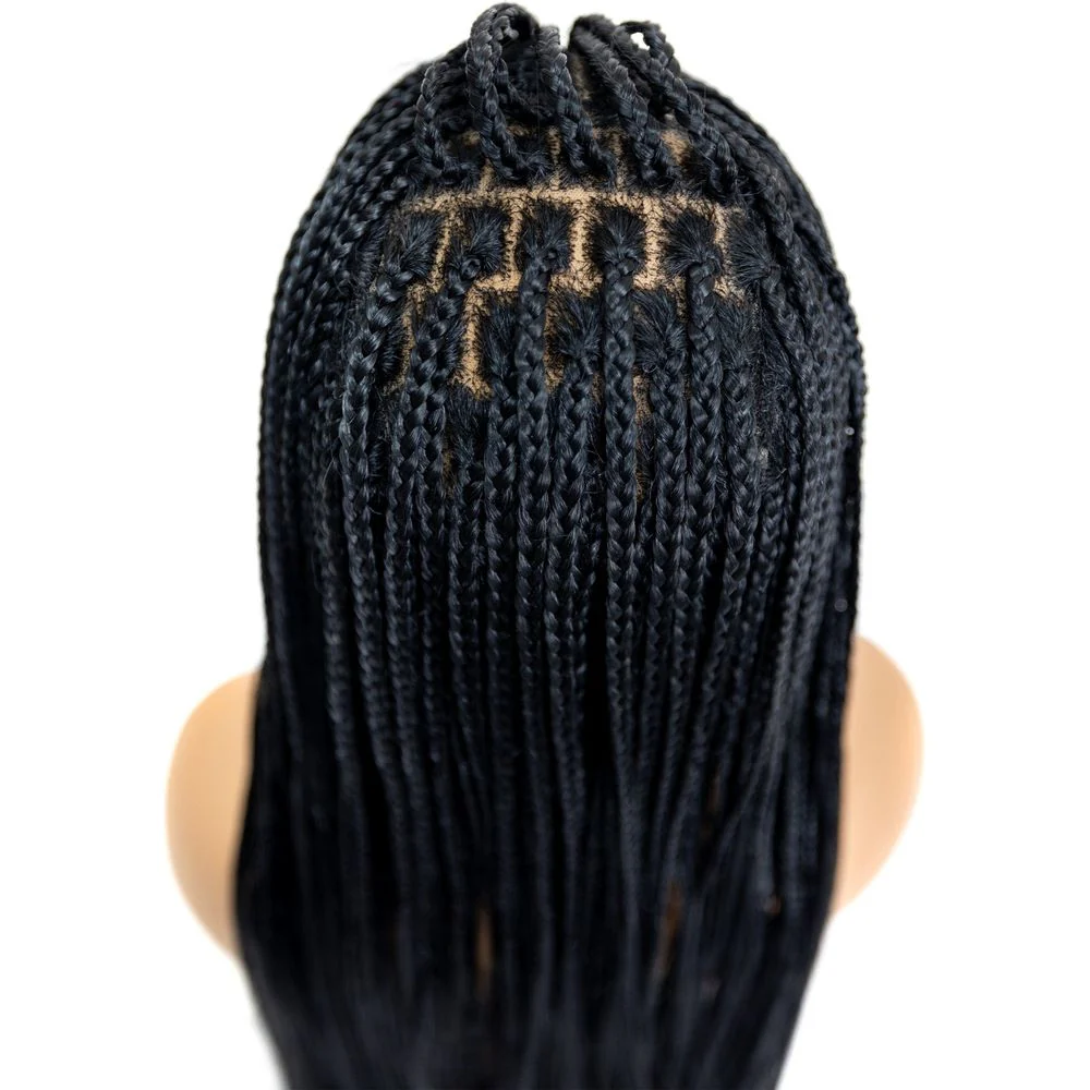 B & B Knotless Synthetic Braided Full Lace Wig - Micro Boho Silky Straight 30" - Image 2