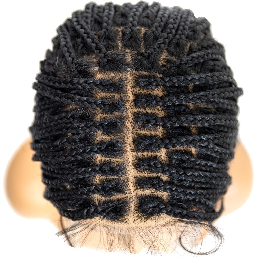 B & B Knotless Synthetic Braided Full Lace Wig - Micro Boho Silky Straight 30" - Image 4