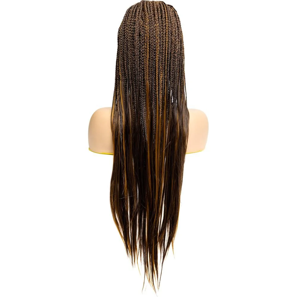 B & B Knotless Synthetic Braided Full Lace Wig - Micro Boho Silky Straight 30" - Image 6