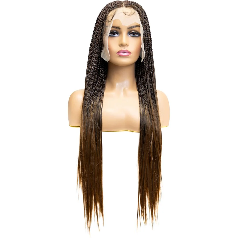 B & B Knotless Synthetic Braided Full Lace Wig - Micro Boho Silky Straight 30" - Image 8