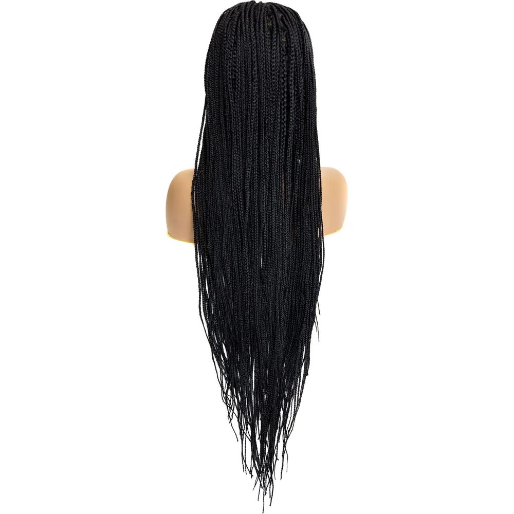 B&B Knotless Synthetic Full Lace Braided Wig - Micro  Box Braid 32" - Image 2