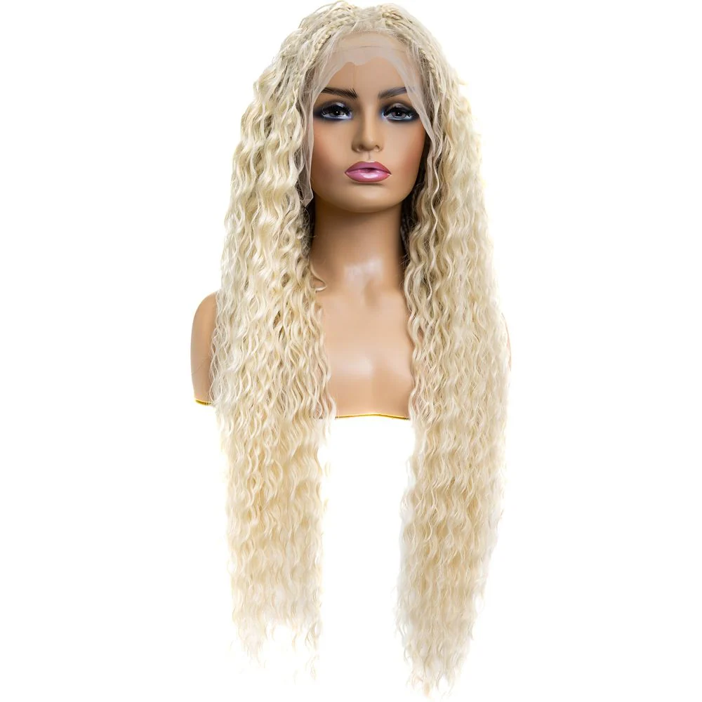 B & B Knotless Synthetic Full Lace Braided Wig - Micro Peruvian Wave - Image 7