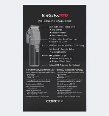 BaByliss PRO COREFX Clipper โ Cordless - Image 4