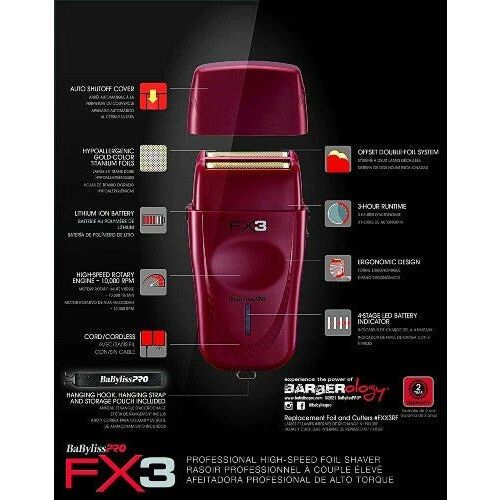 BaByliss PRO FX3 Double Foil Cordless Shaver - Image 3