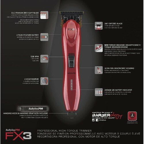 BaByliss PRO FX3 High Torque Cordless Trimmer - Image 5