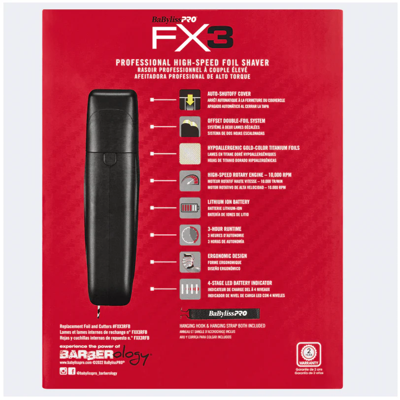 BaBylissPRO FX3 Cordless Clipper β High-Torque Fade Machine DLC Blade - Image 2