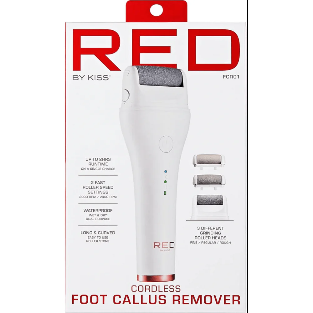 Red by Kiss Cordless Foot Callus Remover β 2-Hour Runtime