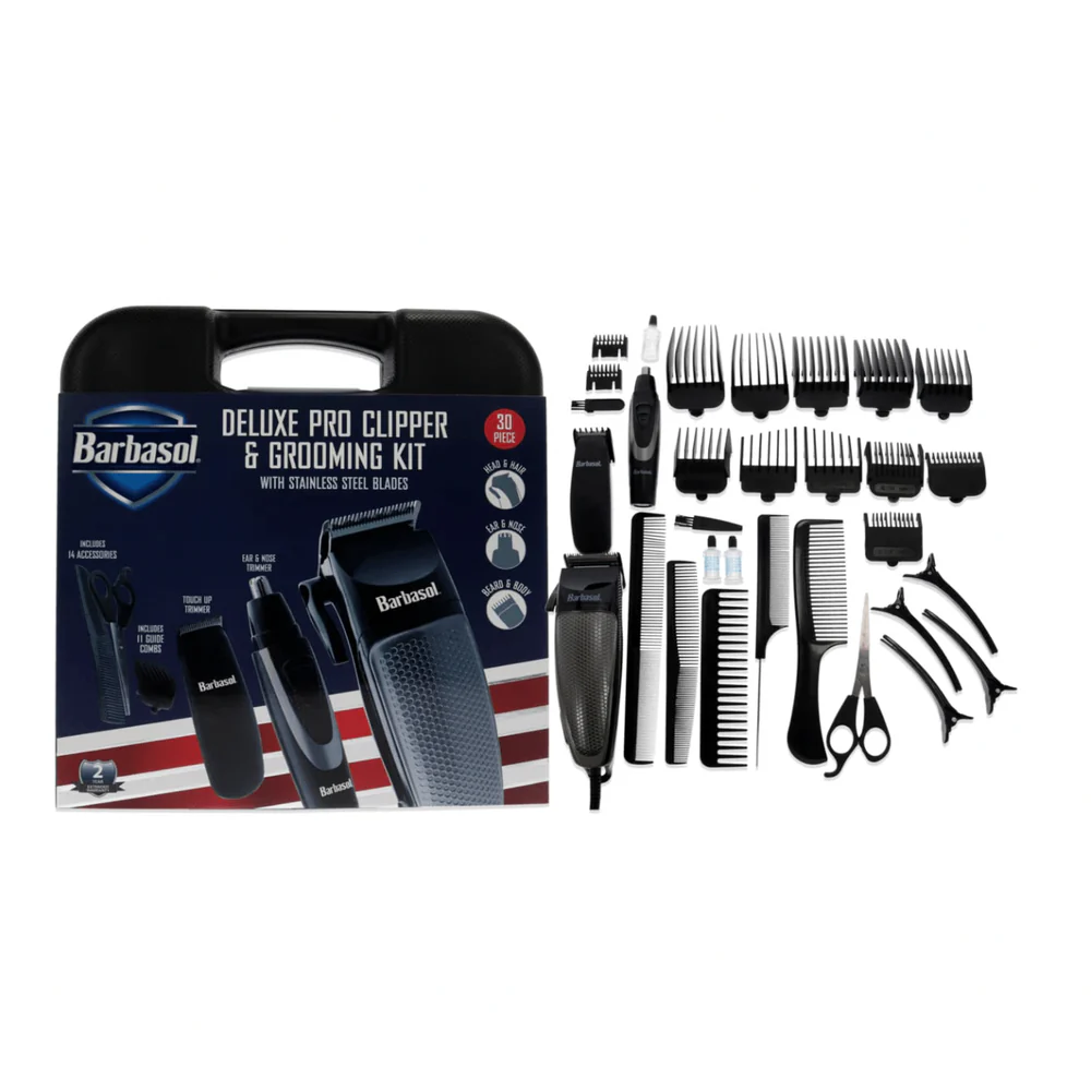 Barbasol 30‑Piece Deluxe Grooming Kit – Clipper + Trimmers - Image 2