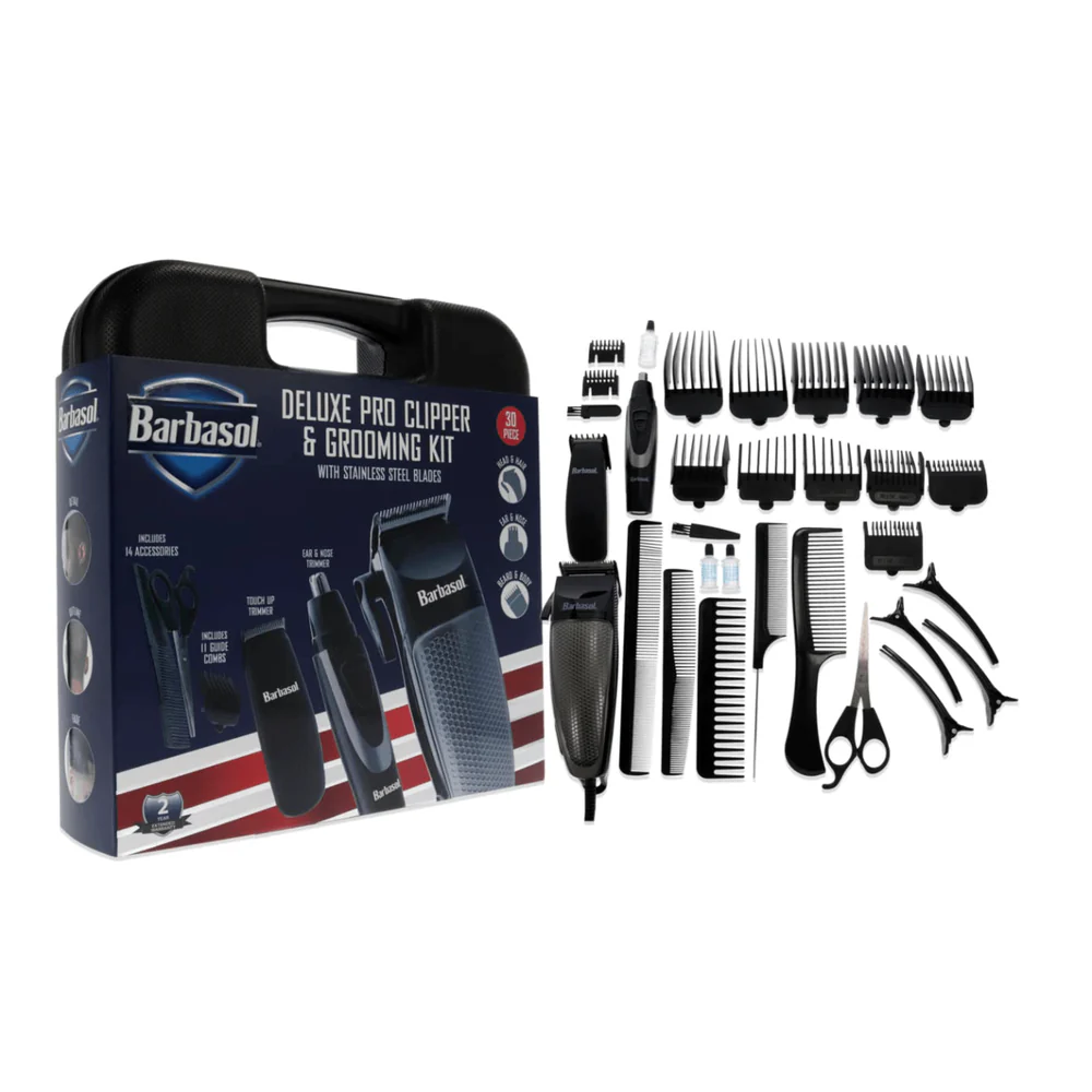 Barbasol 30‑Piece Deluxe Grooming Kit – Clipper + Trimmers - Image 4
