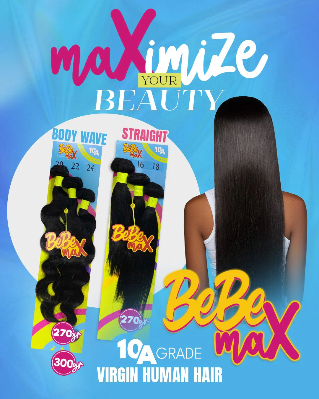 BeBe MAX 100% Virgin Human Hair Multipack 10A - Straight - Image 3