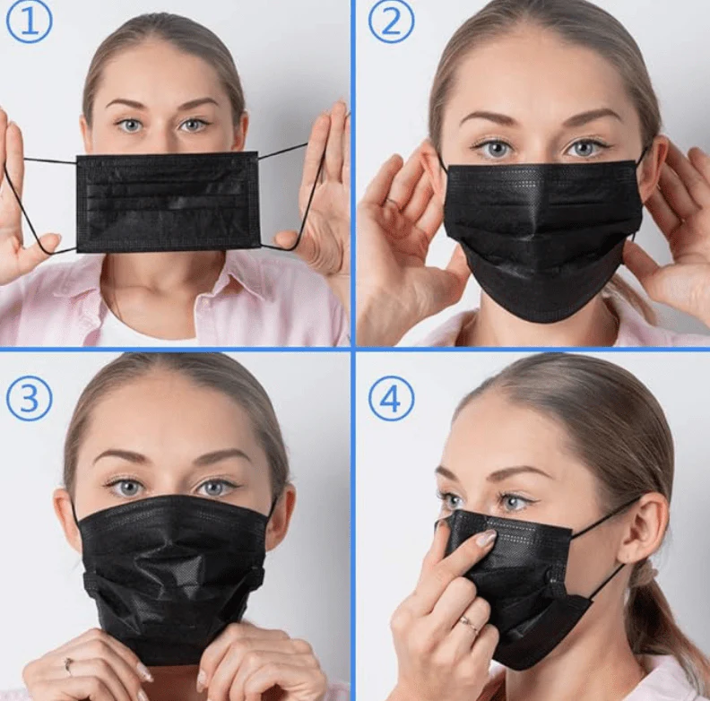 Black Face Mask 3 Layer Disposable - 50 Pcs - Image 5