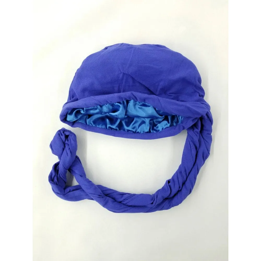 Black Ice Professional Pre-Tied Silky Satin Lined Turban M/L - Image 9