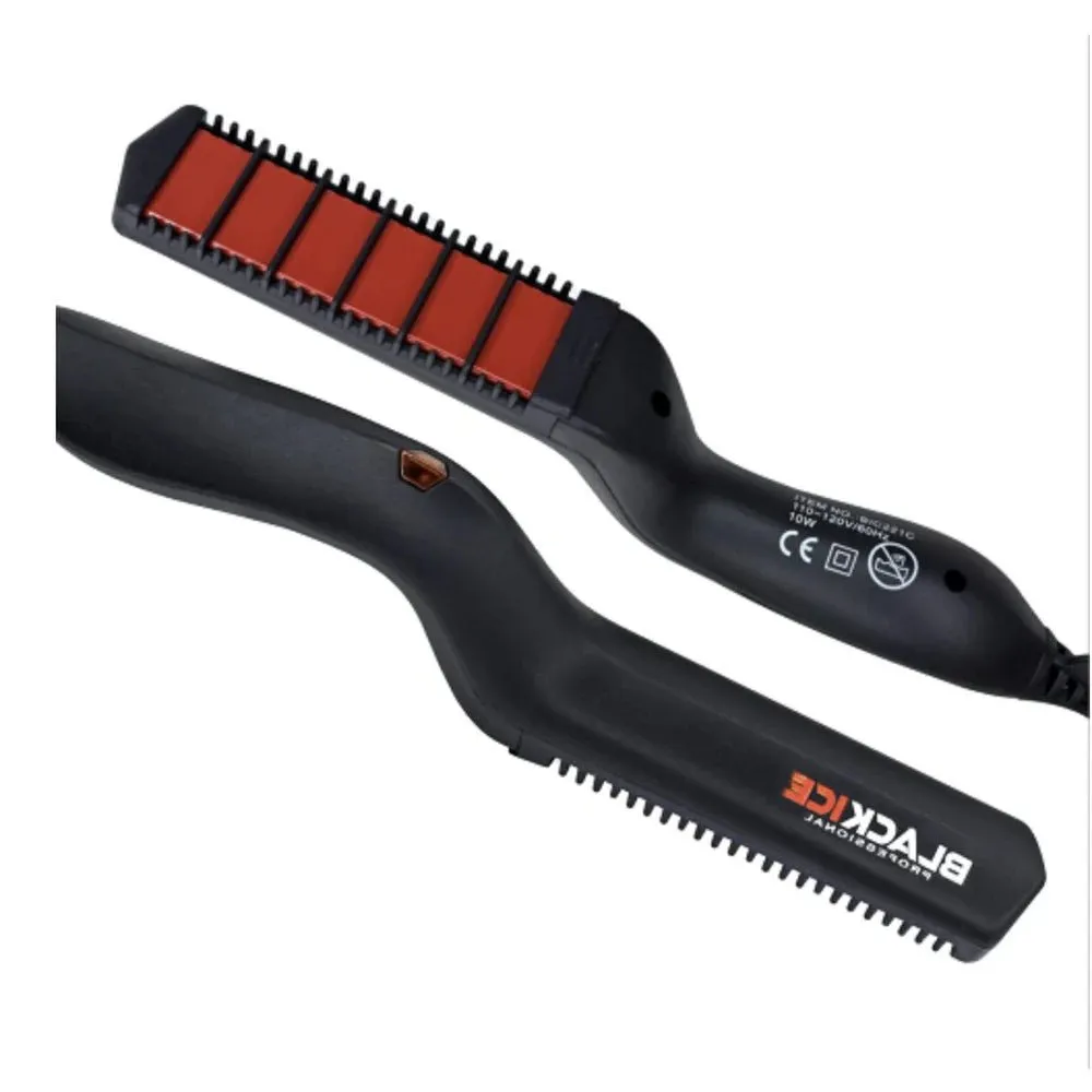 Black Ice Straightening Comb β Heated Styling Tool for Hair & Beard - Image 3