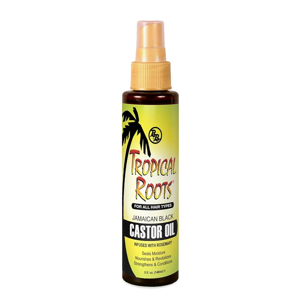 Bronner Bros. Tropical Roots Black Castor Oil with Rosemary – 5 fl oz