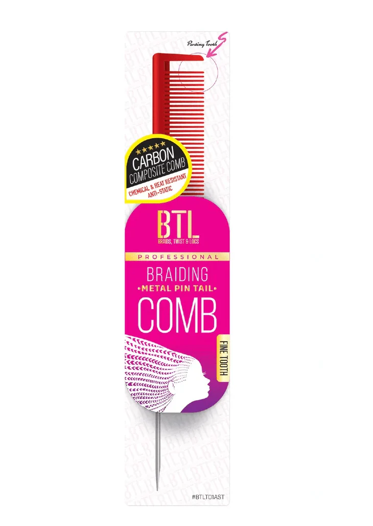 BTL Braiding Metal Pin Tail Comb Fine Tooth - Image 2