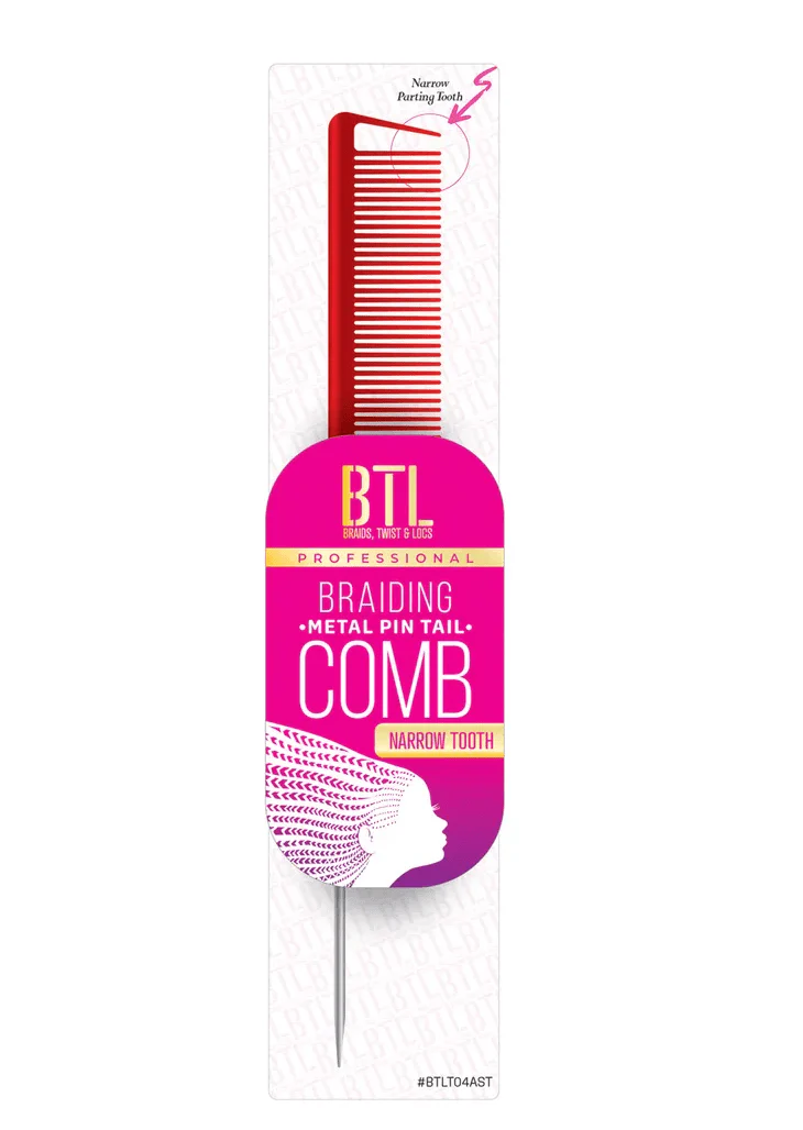 BTL Braiding Metal Pin Tail Comb Narrow Tooth Assorted - Image 2