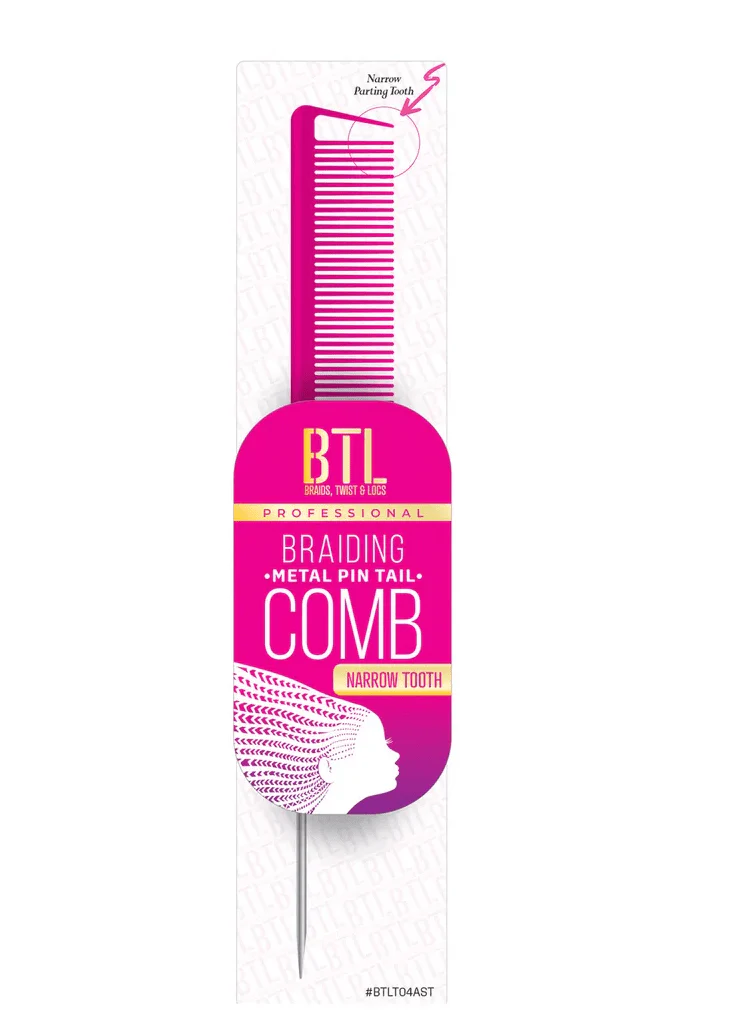 BTL Braiding Metal Pin Tail Comb Narrow Tooth Assorted - Image 3