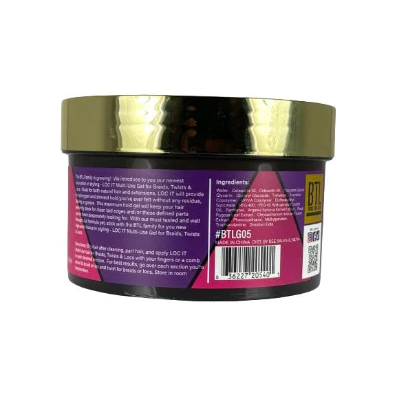 BTL LOC IT! Multi-Use Styling Gel - Strong Hold Shine Enhancing All-Day Control - Image 3