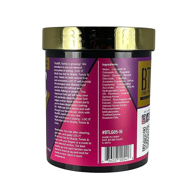 BTL LOC IT! Multi-Use Styling Gel - Strong Hold Shine Enhancing All-Day Control - Image 5