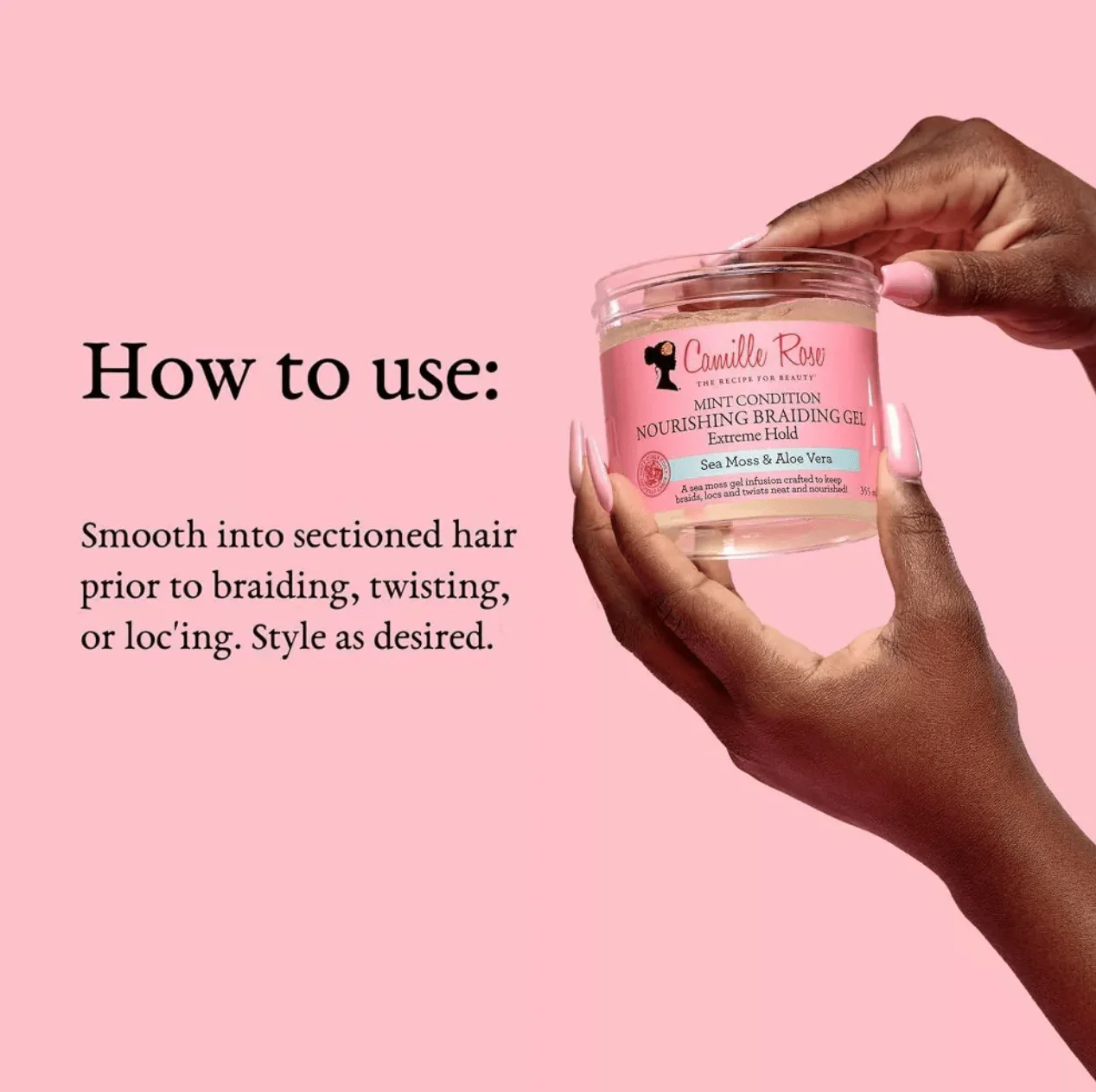 Camille Rose Mint Braiding Hair Gel โ 12 oz - Image 6