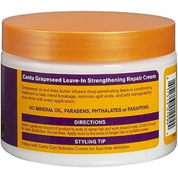 Cantu Grapeseed Strengthening Leave-In Conditioning Cream 12oz - Image 3