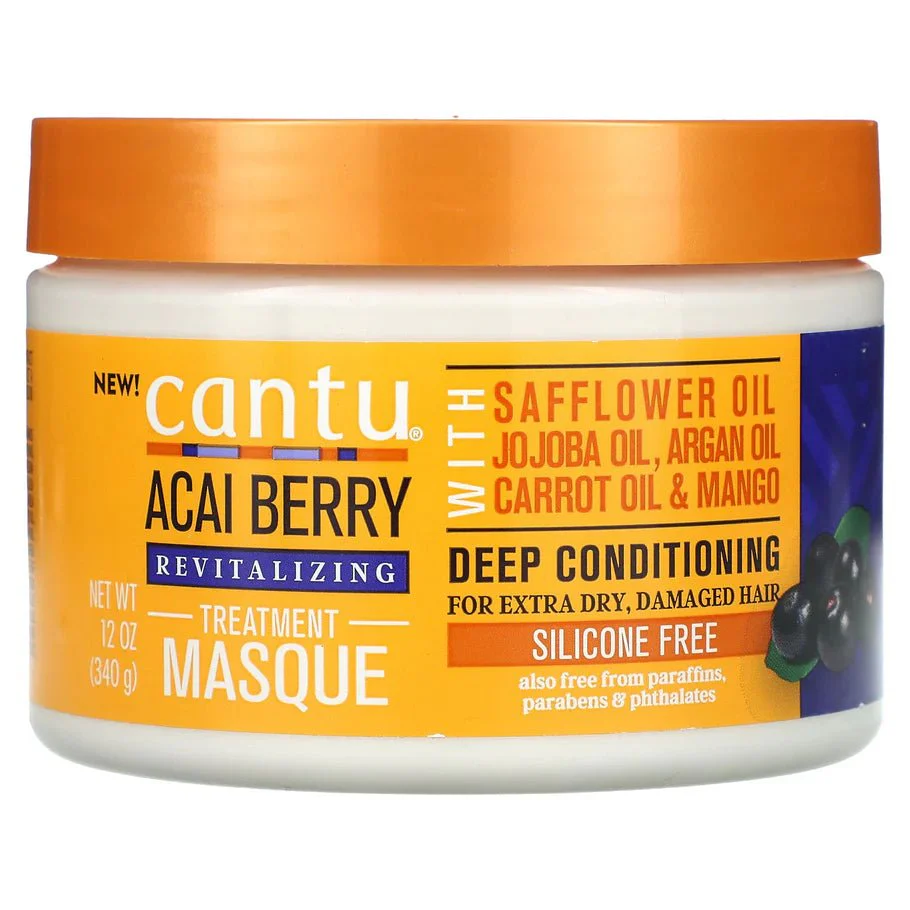 Cantu, Revitalizing Treatment Masque, Acai Berry - 12 oz