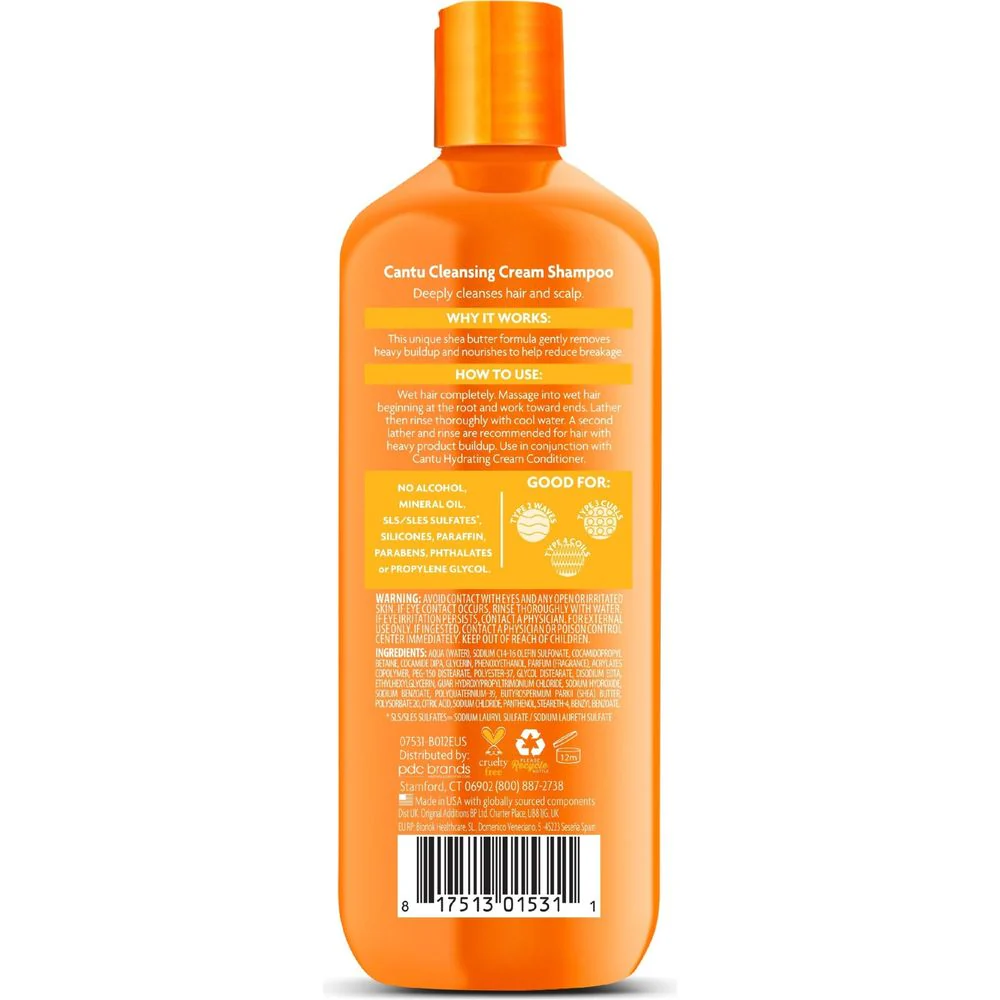 Cantu Shea Butter for Natural Hair Sulfate-Free Hydrating Cream Shampoo 13.5oz/25oz - Image 2