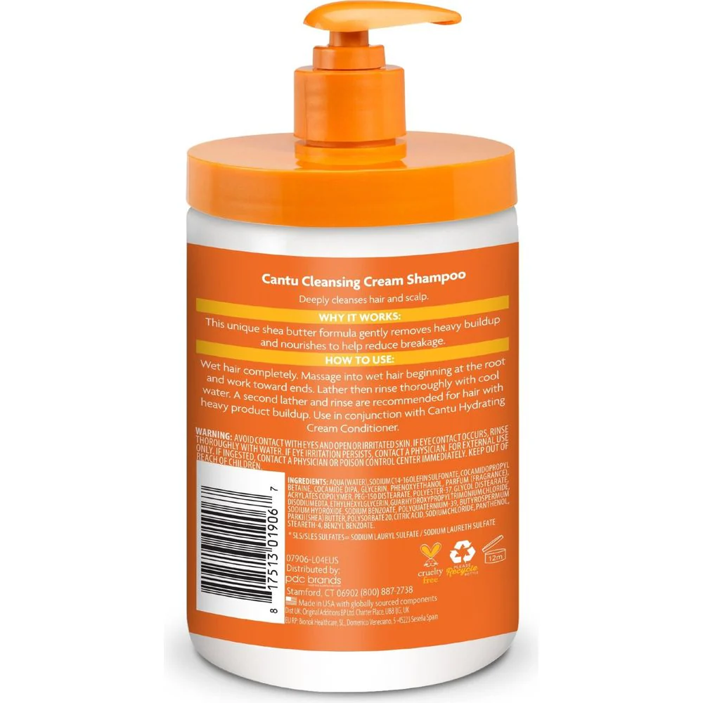 Cantu Shea Butter for Natural Hair Sulfate-Free Hydrating Cream Shampoo 13.5oz/25oz - Image 4