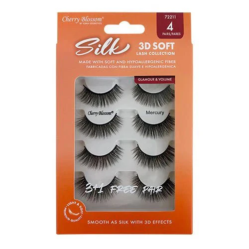 Cherry Blossom Silk 3D Soft Eyelashes β 3+1 Free Pairs - Image 3
