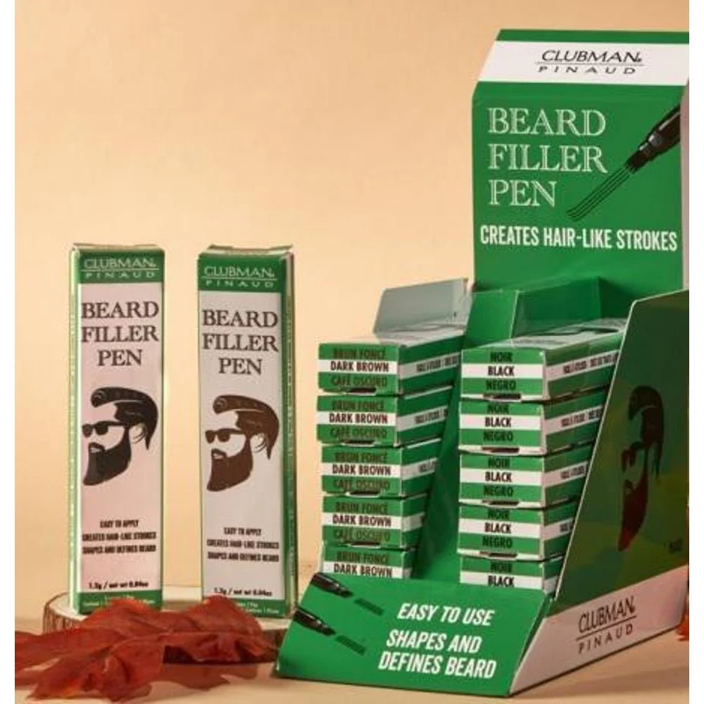 Clubman Beard Filler Pen – Black & Dark Brown, 1.2g
