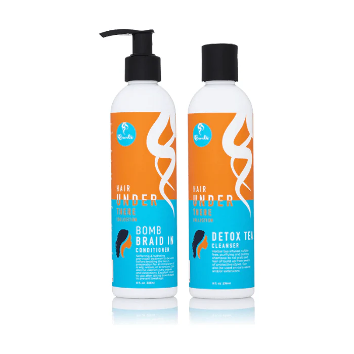 Curls Hair Under There Detox and Braid Care Duo - Cleansing Shampoo and Braid-In Conditioner - 8 oz Each
