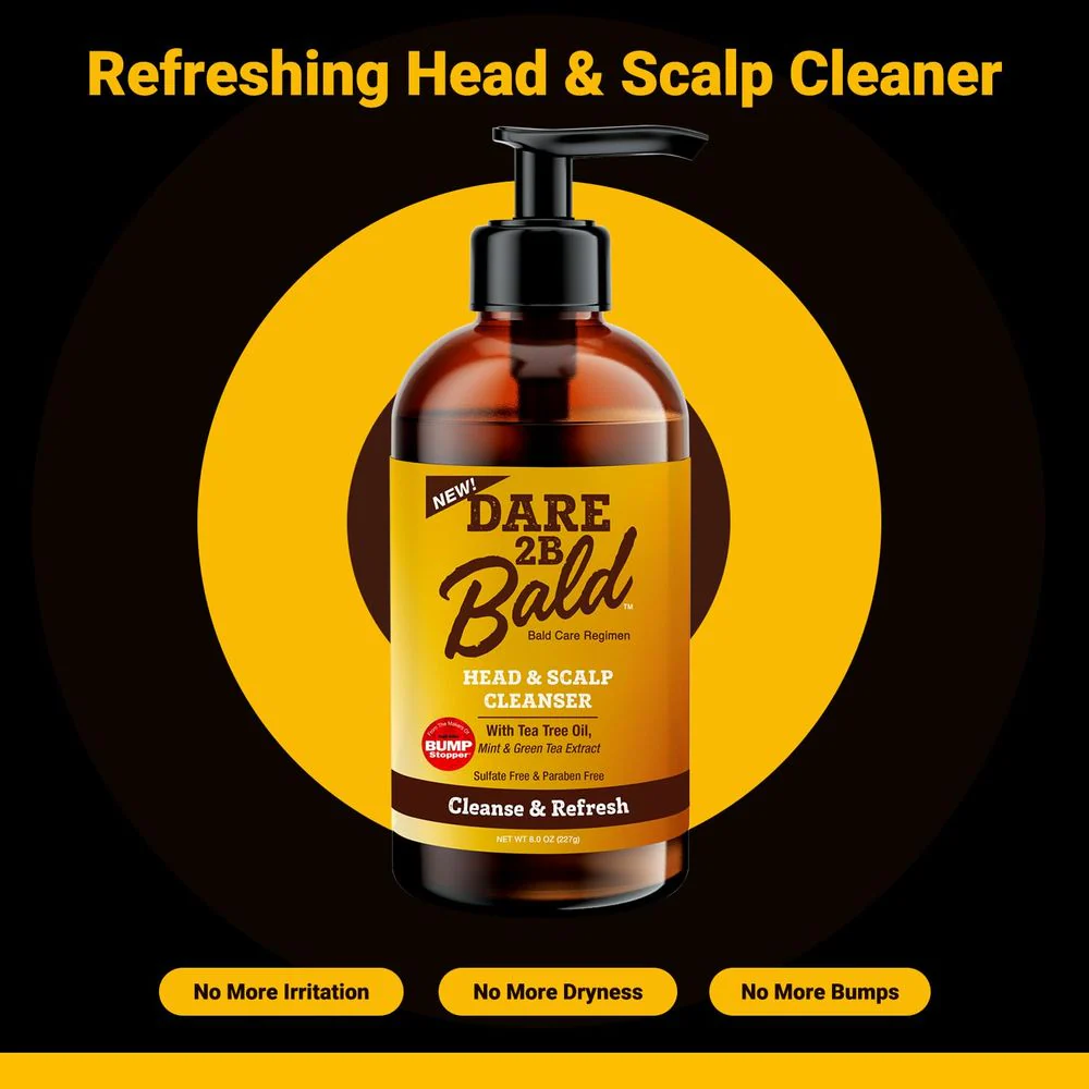 Dare 2B Bald Head & Scalp Cleanser – Deep Clean 8 oz - Image 2