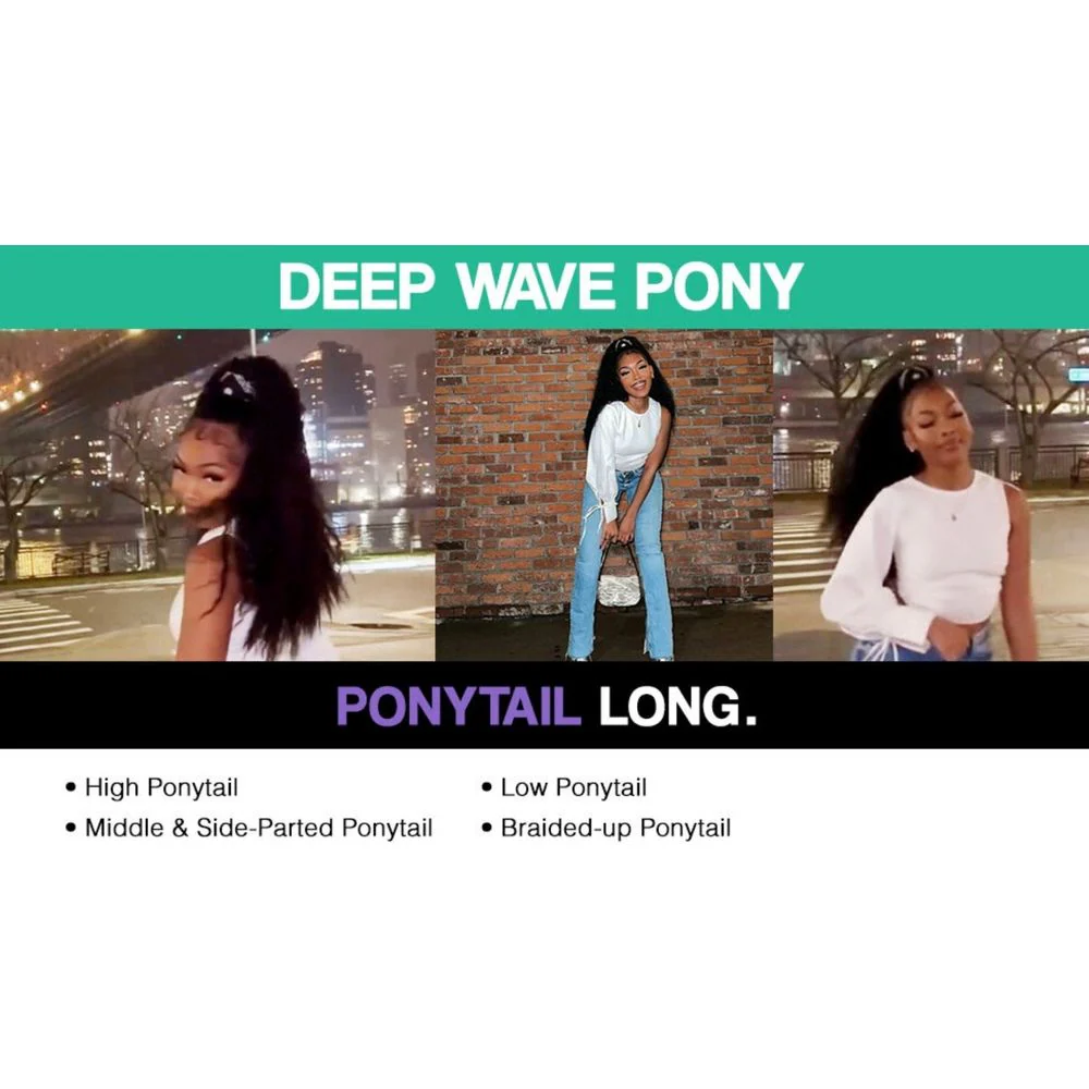 Darling Deep Wave Ponytail Hair Extension Wrap-Around 20" - Image 4