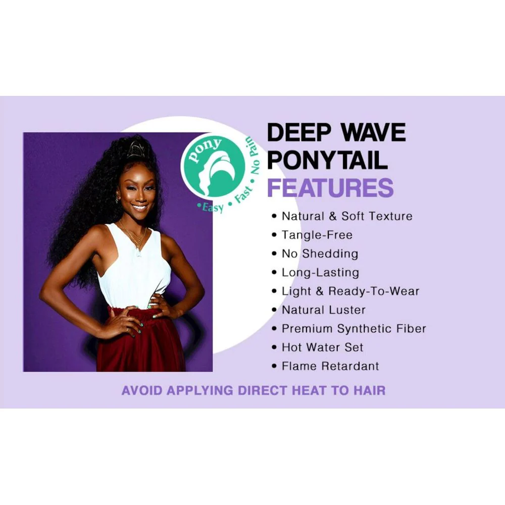 Darling Deep Wave Ponytail Hair Extension Wrap-Around 20" - Image 6
