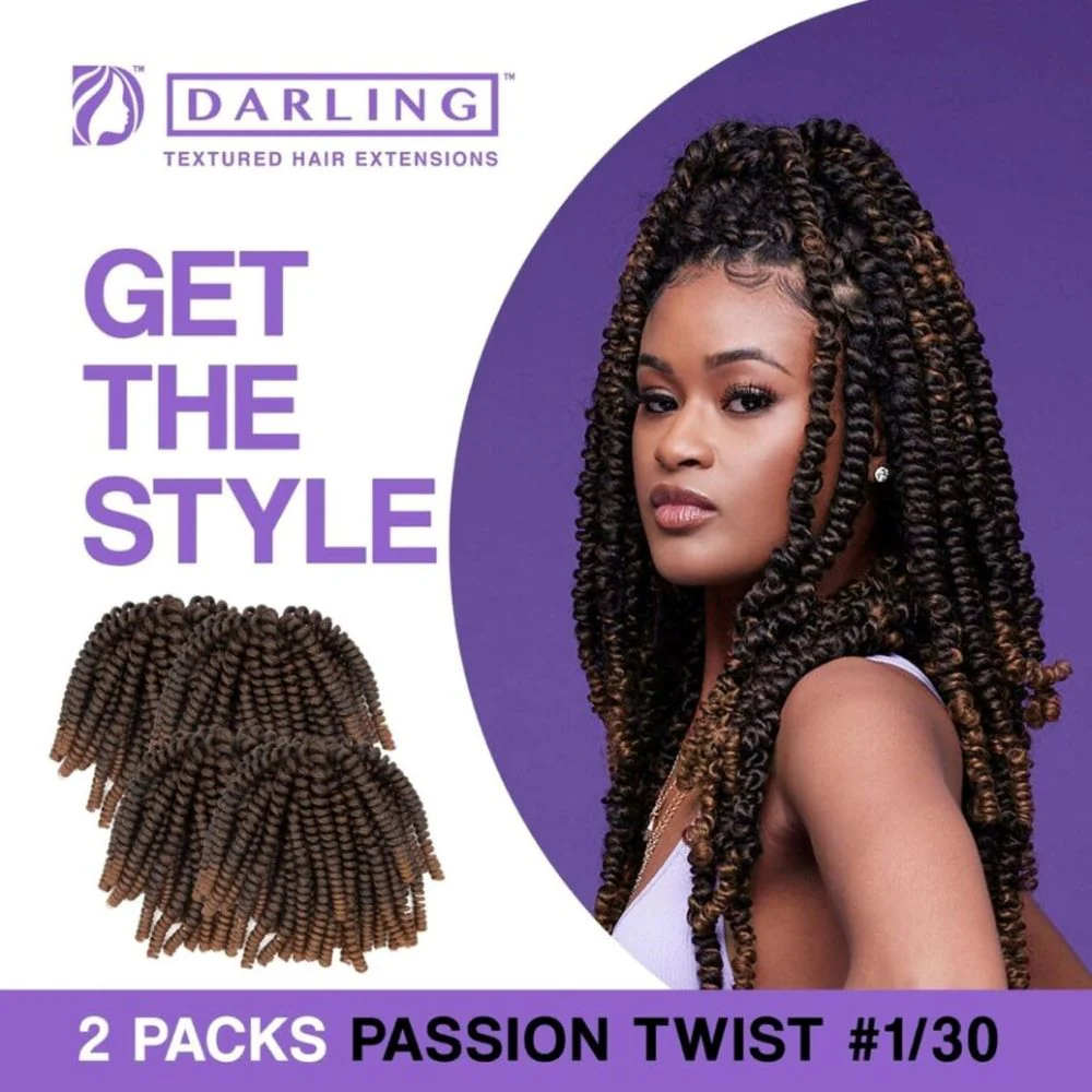 Darling Passion Twist Crochet Hair Extensions 2X Pack 24" - Image 2