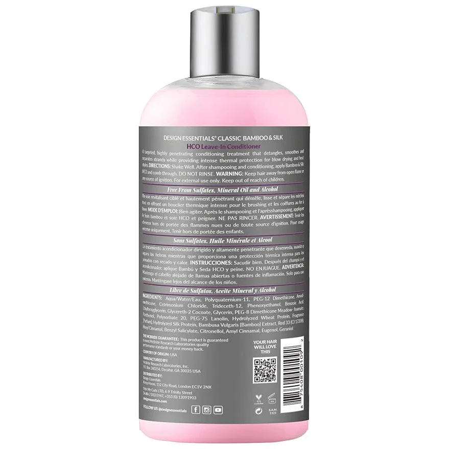 Design Essentials Bamboo & Silk HCO Leave-In Conditioner - 32 oz - Image 2