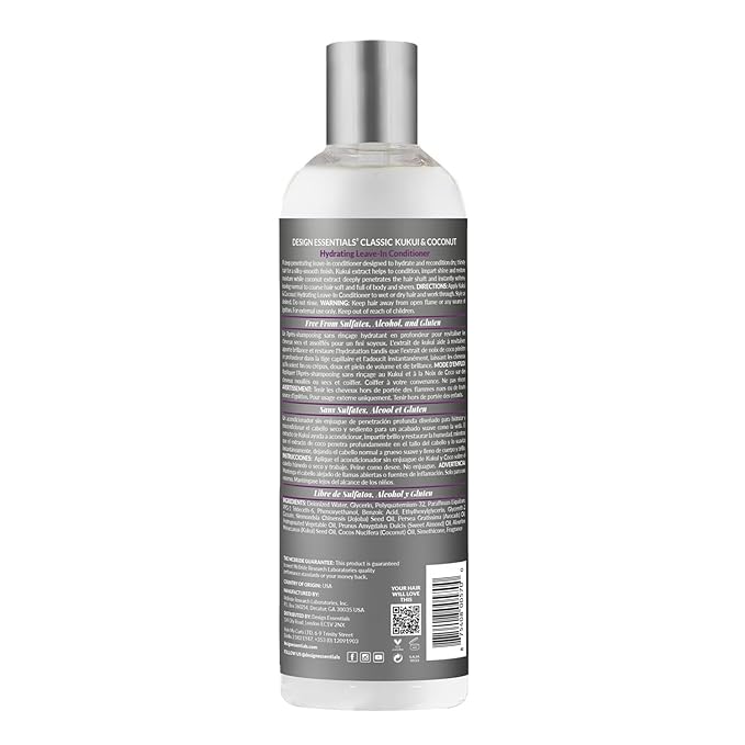 Design Essentials Kukui & Coconut Leave-In Conditioner – 12 oz - Image 2