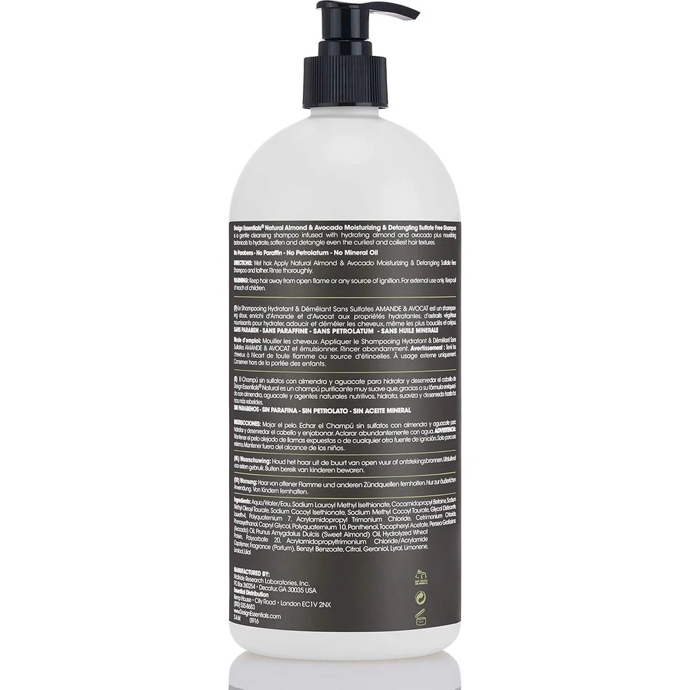 Design Essentials Natural Almond & Avocado Sulfate-Free Shampoo - Image 2
