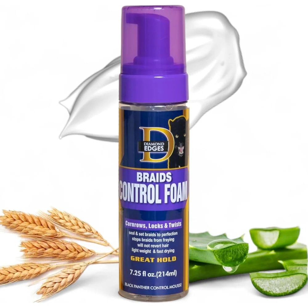 Diamond Edges Black Panther Braids Control Foam β 7.25 fl oz