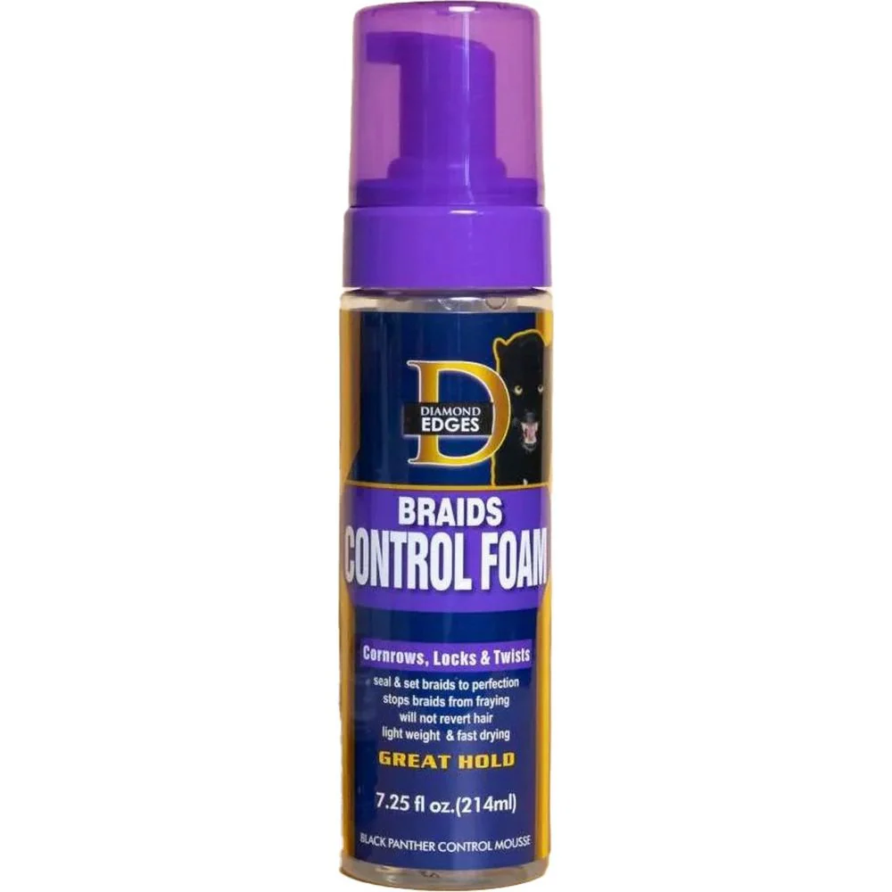 Diamond Edges Black Panther Braids Control Foam β 7.25 fl oz - Image 2