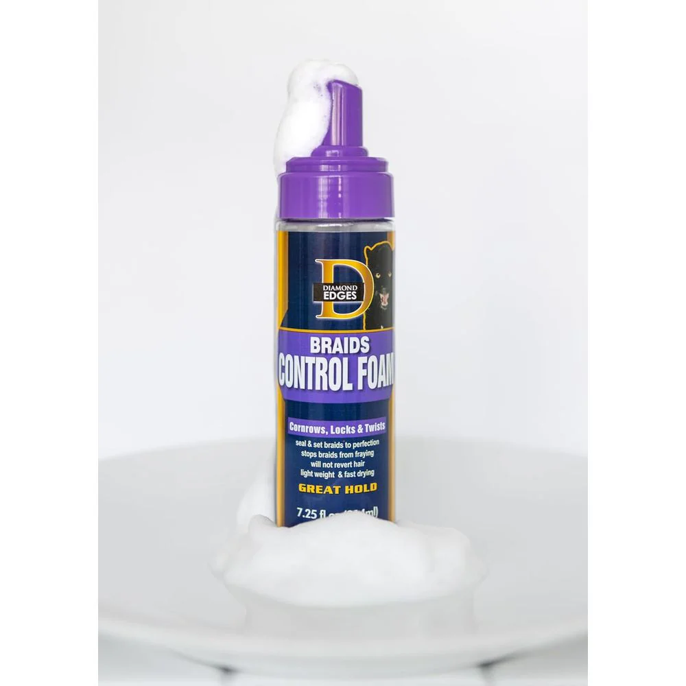 Diamond Edges Black Panther Braids Control Foam β 7.25 fl oz - Image 5