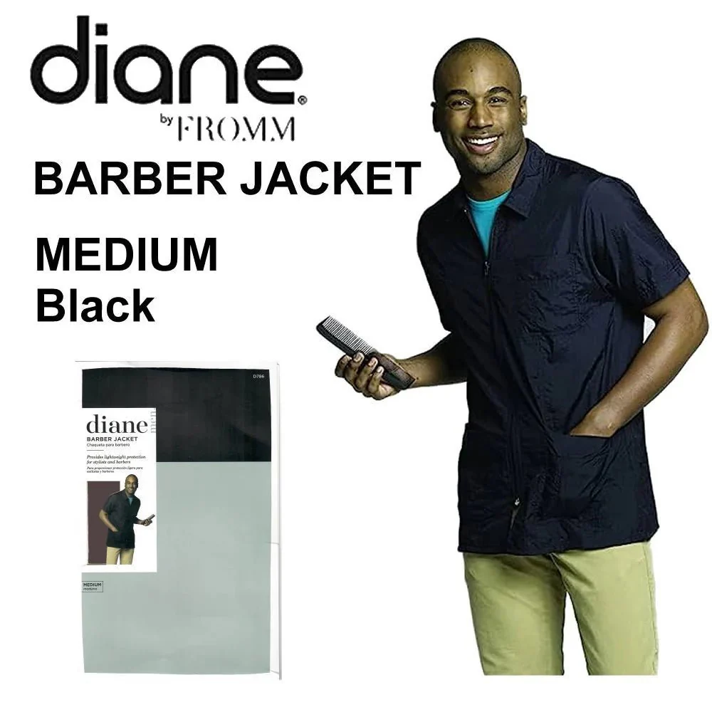 Diane Men’s Barber Jacket – Lightweight, Zippered Grooming Wear