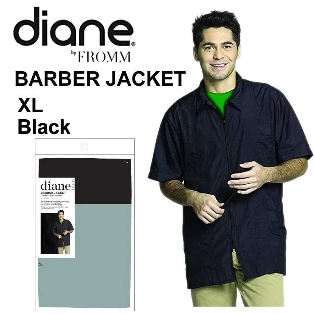 Diane Men’s Barber Jacket – Lightweight, Zippered Grooming Wear - Image 3