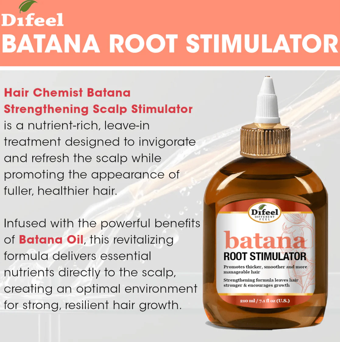 Difeel Batana Hair Oil & Root Stimulator – 7.1oz - Image 5