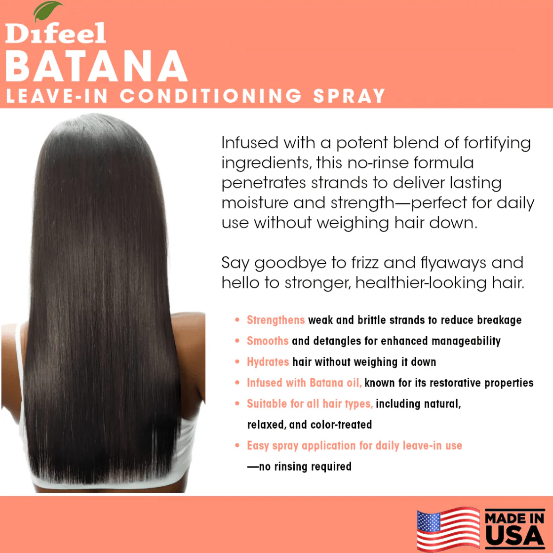 Difeel Batana Leave-in Conditioning Spray β 12 oz - Image 4