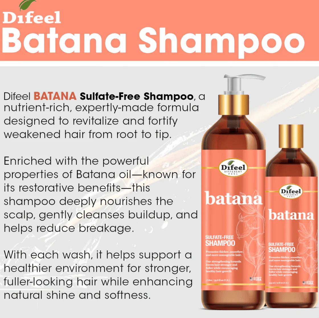 Difeel Batana Shampoo & Conditioner โ 12 oz - Image 2