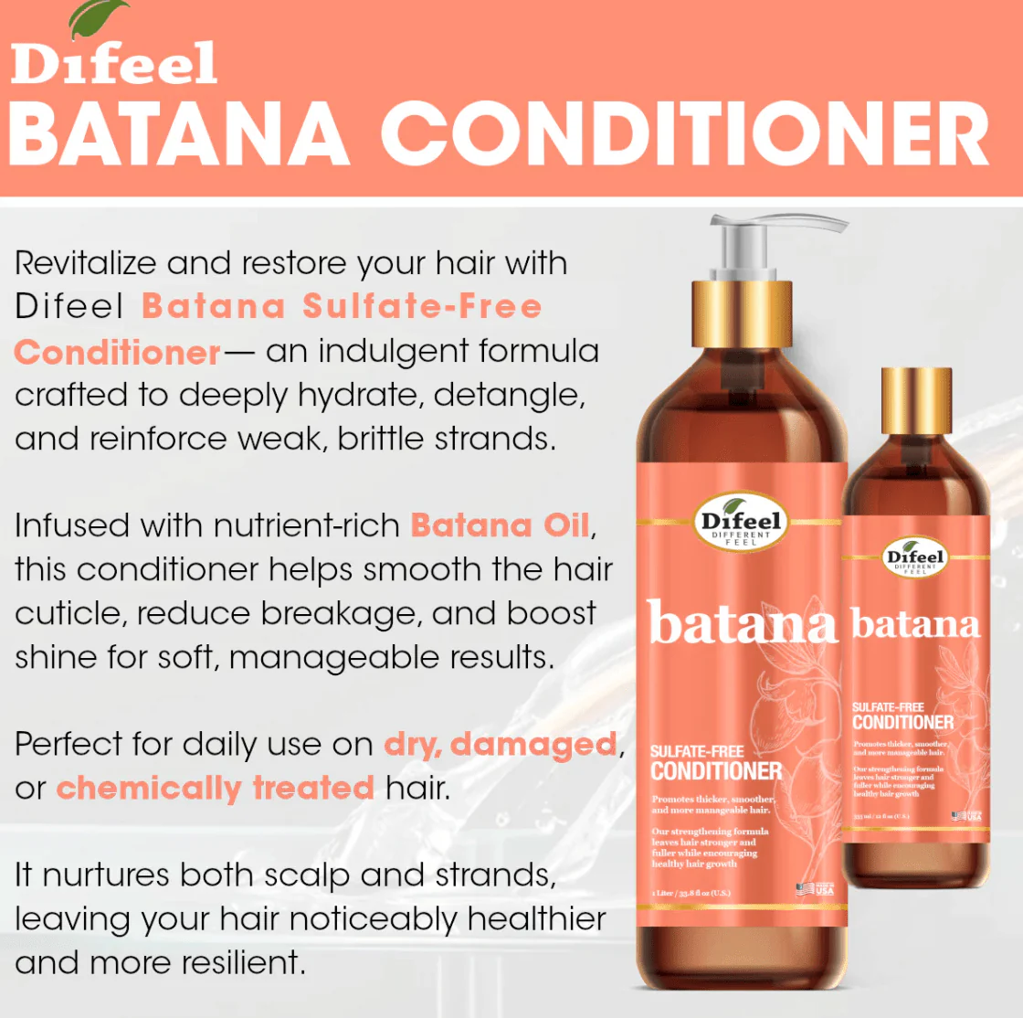 Difeel Batana Shampoo & Conditioner โ 12 oz - Image 5