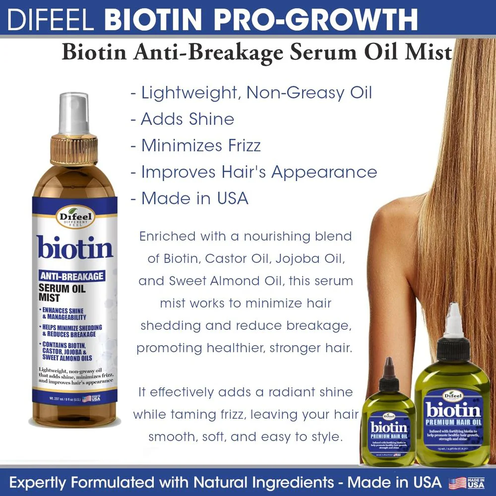 Difeel Biotin Anti-Breakage Serum Oil Mist 8 oz - Image 4