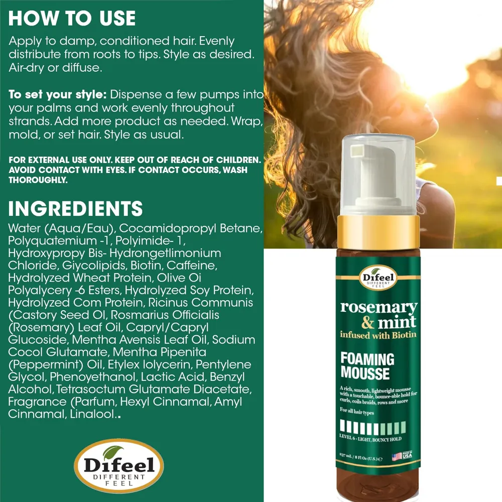 Difeel Foaming Hair Mousse โ 8 oz - Image 13